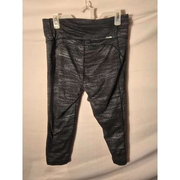 Adidas Gray Workout Leggings Pants Cropped Capri Womens Size Large L High RISE - Picture 3 of 3